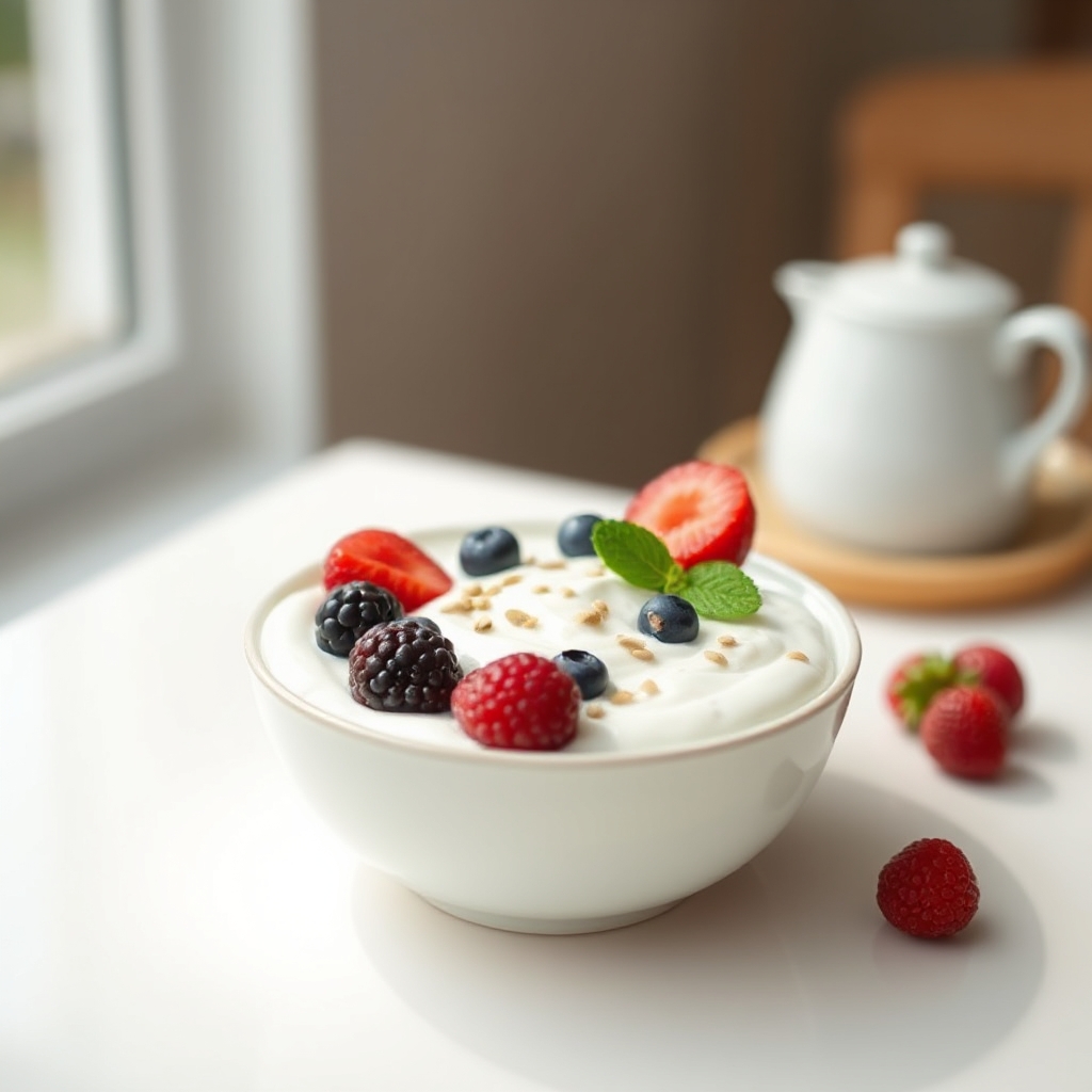 do probiotics help you lose weight - probiotic yogurt bowl with fermented foods