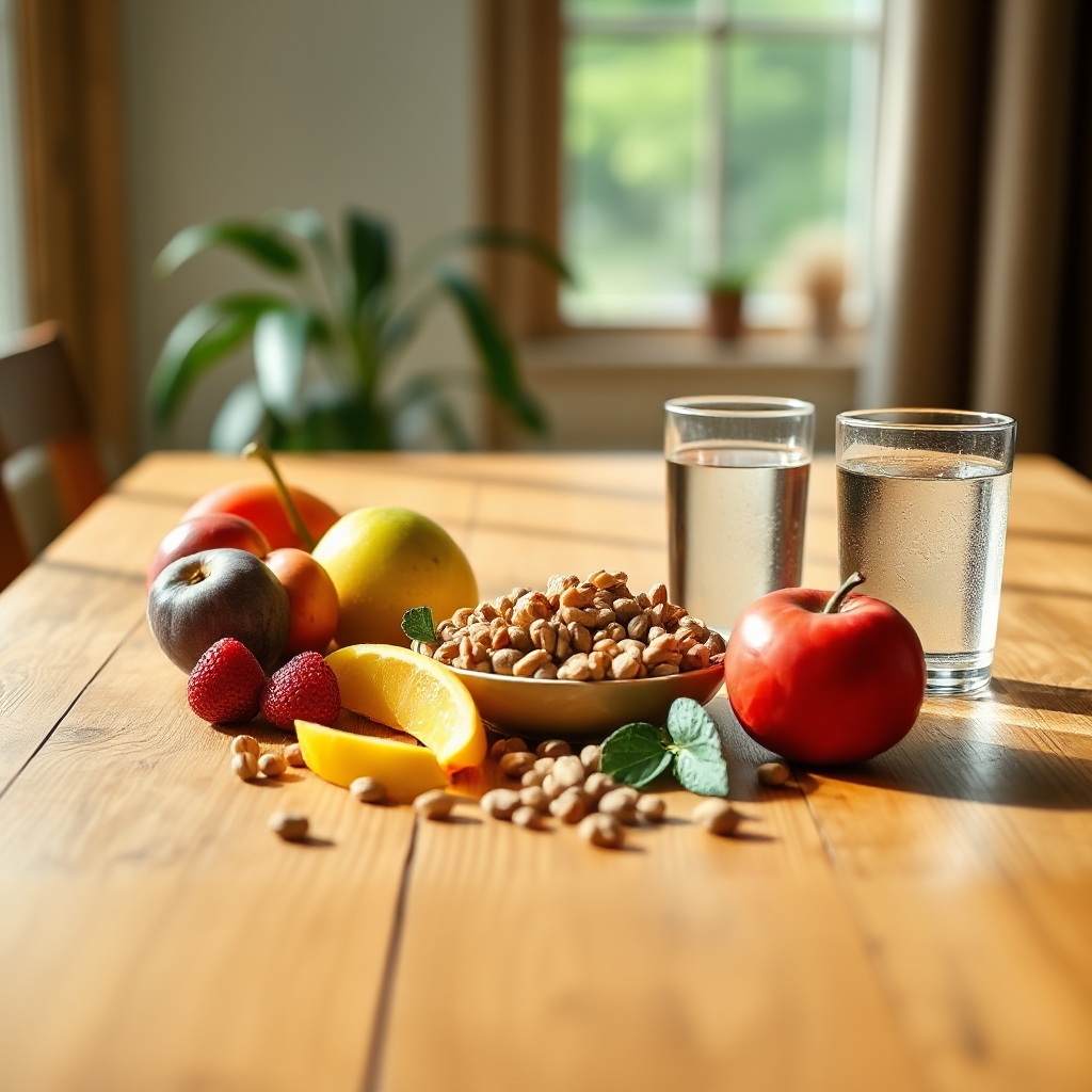 cinnamon blood sugar support with a balanced meal of fruit, nuts and water